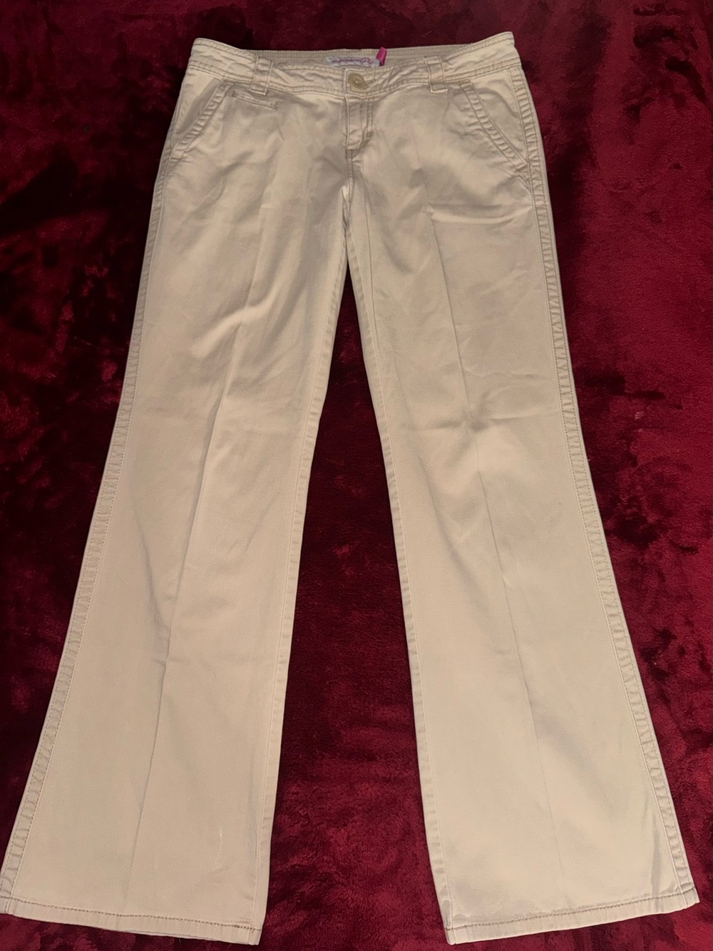 Y2K Aeropostale Women’s Hailey Skinny Flare Beige Pants 9/10